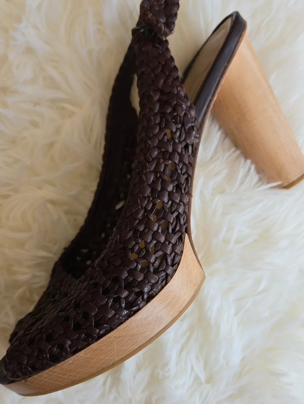 L'Ottuse Handmade Chocolate Braided Leather Platform 4